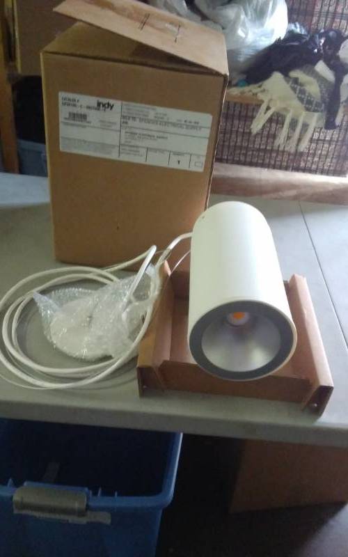 New White LED Juno Pendent Light-5 12 Diameter, 12 Long, 10 Ft. Of Adjustable Cord. List $159.00 Each
