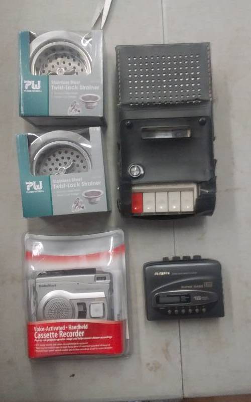 Cassette PlayerRecorders & 2-NEW Sink Drain Strainers