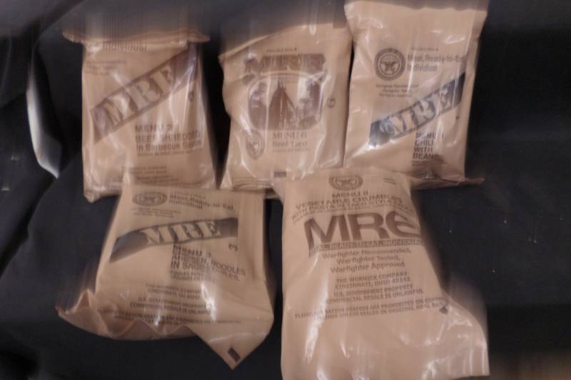 5 MREs-4 Sealed, one has a hole