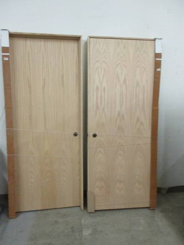 2 Flush Oak Doors with frames unused still wrapped