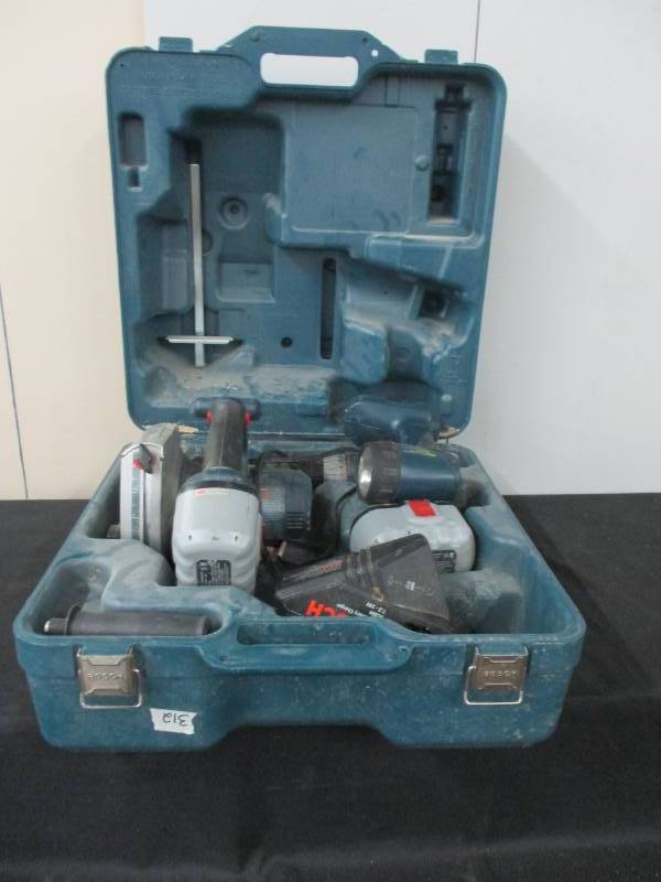 Bosch Saw, Drill, flashlight Set with 2 batteries and charger