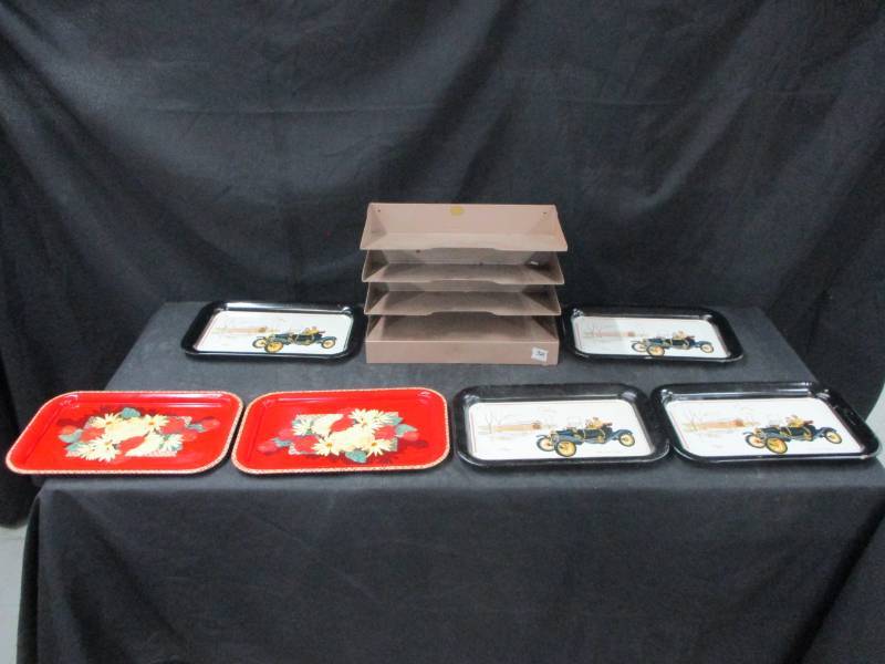 Paper Organizer and Old Vintage Trays