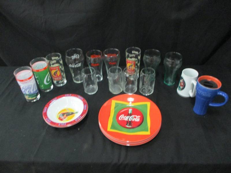Coca Cola Diashes and Plates and Glasses