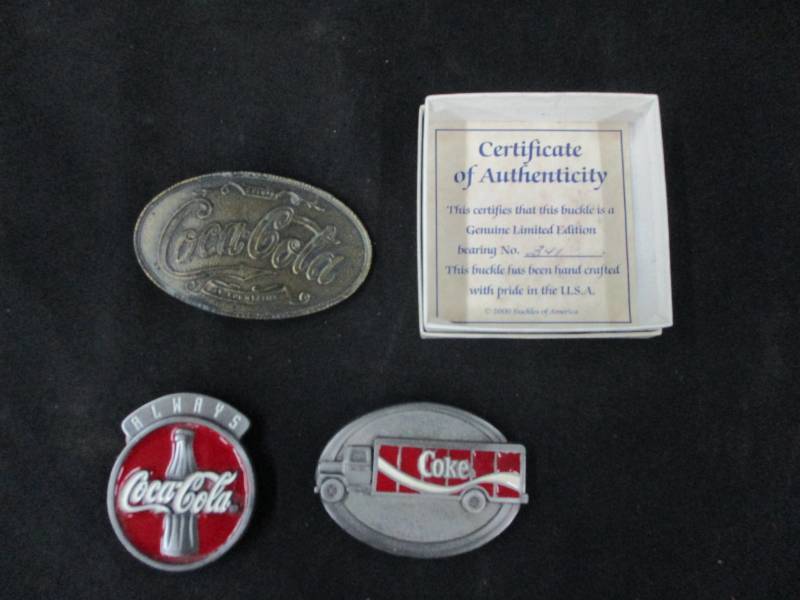 3 Coke Belt Buckles