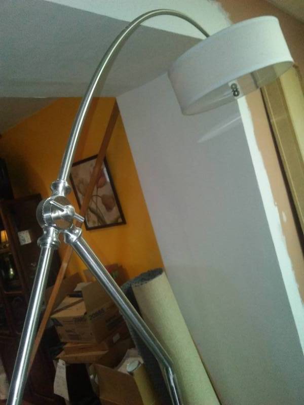 lot 10 image: Brushed nickel floor lamp