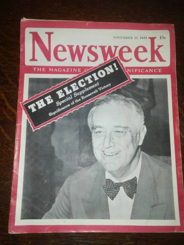 lot 40 image: Authentic Newsweek November 13th, 1944.