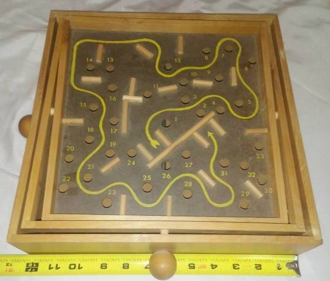 lot 79 image: Vintage roll - a - maze Labyrinth game, solid, works as it should
