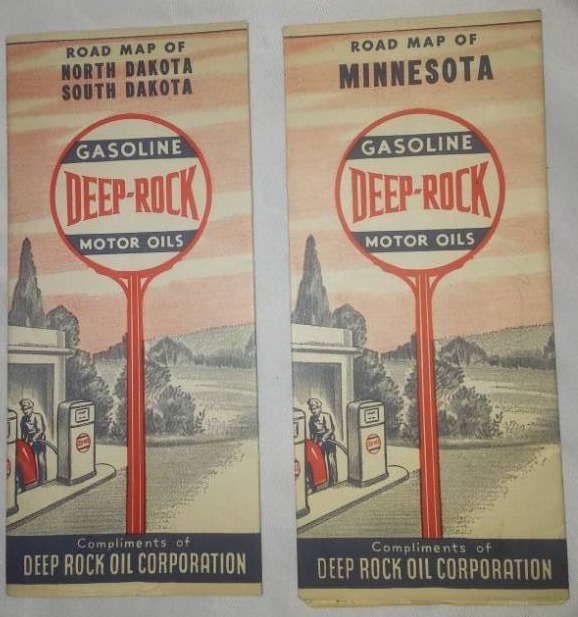 lot 90 image: 2 vintage Deep Rock Maps - ND SD and Minnesota.