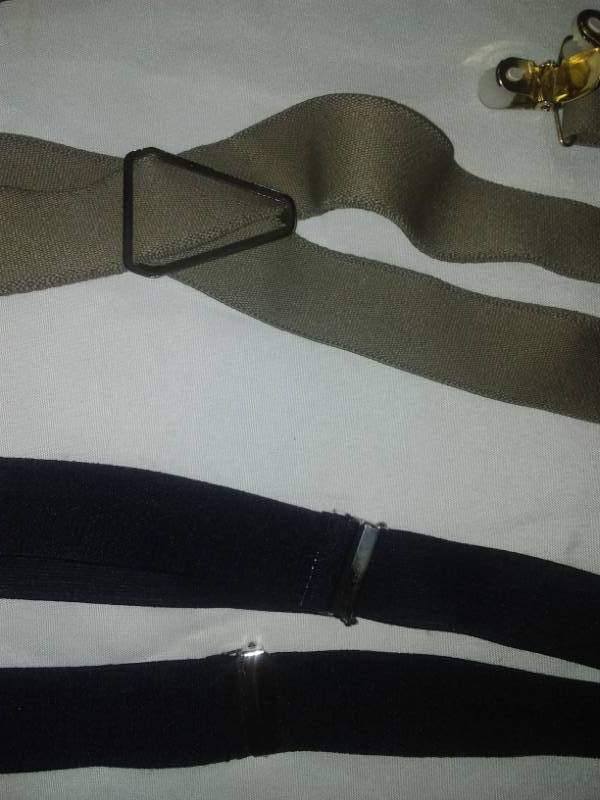 lot 97 image: 2 new suspenders - blue and khaki