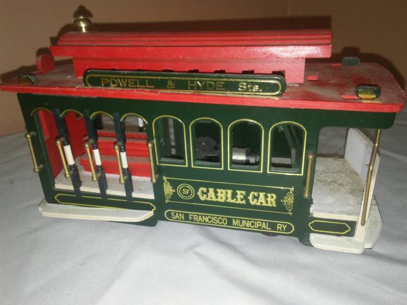 lot 140 image: Two Cable Car Trolley San Francisco Hyde and pole sets Municipal Railway