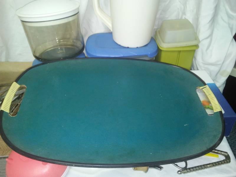 lot 159 image: Kitchen - Tupperware, flatware and more.