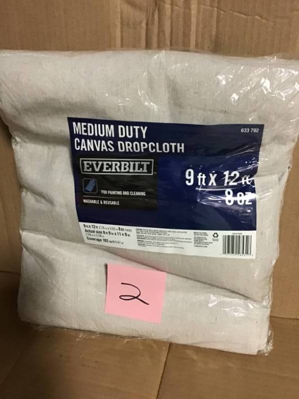 Everbilt 9 ft. x 12 ft. 8 oz. Canvas Drop Cloth not used
