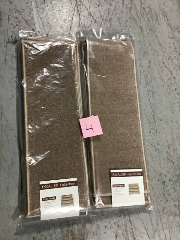 Ottomanson Dark Beige 8.5 in. x 26.5 in. Non-Slip Rubber Back Stair Tread Cover (Set of 7) not used