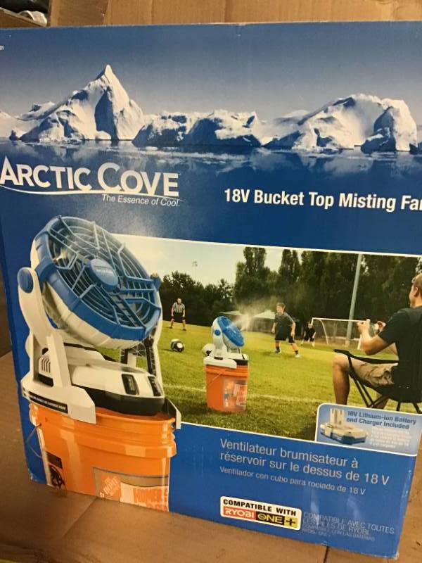 Arctic Cove 18-Volt 2 Speed Misting Bucket Top Fan not used