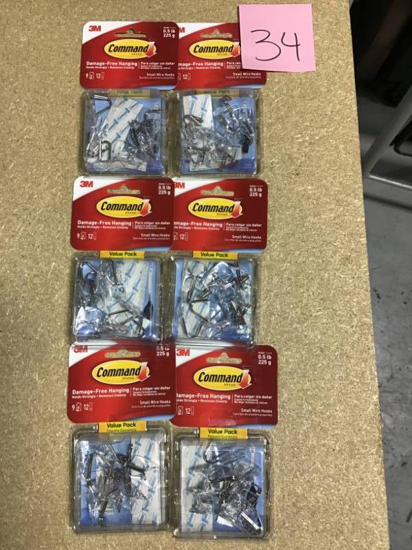3M 17067CLR-9ES Command 9PK CLR Wire Hook in good condition