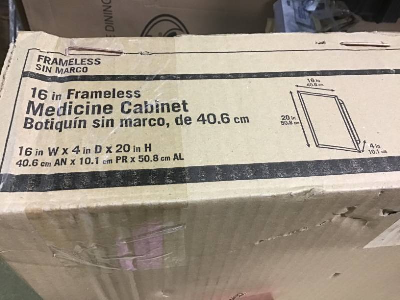 16 in. W x 20 in. H X 4 in. D Recessed or Surface Mount Frameless Beveled Bathroom Medicine Cabinet in good condition