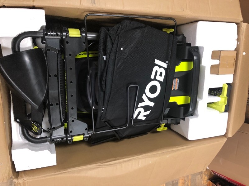 RYOBI 20 in. 40-Volt Brushless Lithium-Ion Cordless Battery Walk Behind Push Lawn Mower 5.0 Ah BatteryCharger Included in good conditions