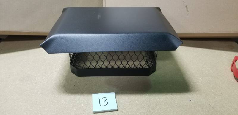 lot 13 image: Master Flow 9 in. x 13 in. Galvanized Steel Fixed Chimney Cap in Black in good condition