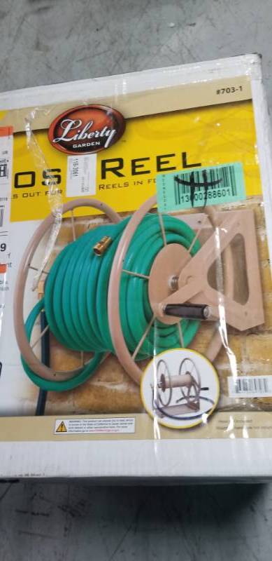 lot 35 image: Liberty Garden 200 ft. 3-in-1 Hose Reel in good condition