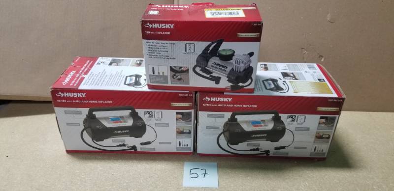 lot 57 image: Husky 12120 Volt Auto and Home Inflator in good condition