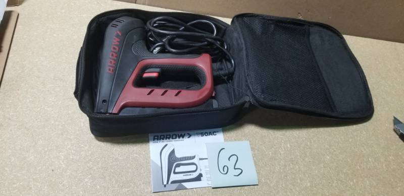 lot 63 image: Arrow Fastener 6 in. Electric Stapler and Brad Nailer in good condition