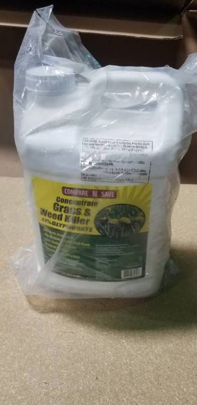 lot 74 image: Compare-N-Save 2.5 Gal. Grass and Weed Killer Glyphosate Concentrate in good condition