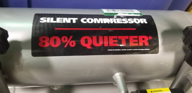 lot 80 image: Husky 4.5 Gal. Portable Electric-Powered Silent Air Compressor in good condition