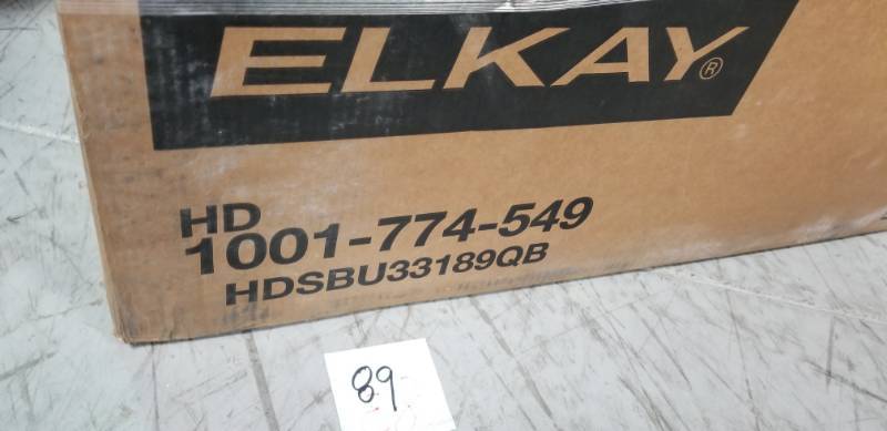 lot 89 image: Elkay Elkay by Schock Undermount Quartz Composite 33 in. Single Bowl Kitchen Sink in Black not used