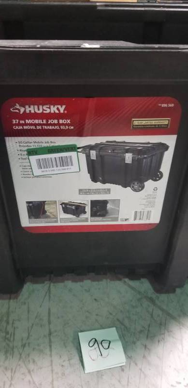 lot 90 image: Husky 37 in. Mobile Job Box Utility Cart Black in good condition