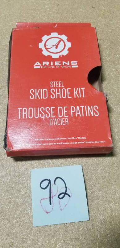 lot 92 image: Ariens Steel Skid Shoes for Ariens Snow Blowers (2-Pack) not used