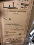 lot 111 image: Lot 2 NewAge Products Performance 96 in. L x 48 in. W x 42 in. H Adjustable VersaRac Ceiling Storage Rack in white not used qty are 2