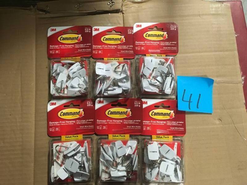 lot 41 image: Lot of 6 Command Small Wire Hooks (12-Pack) new