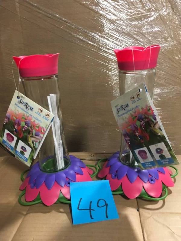 lot 49 image: Lot of 2 Natures Way So Real Gravity Hummingbird Feeder New