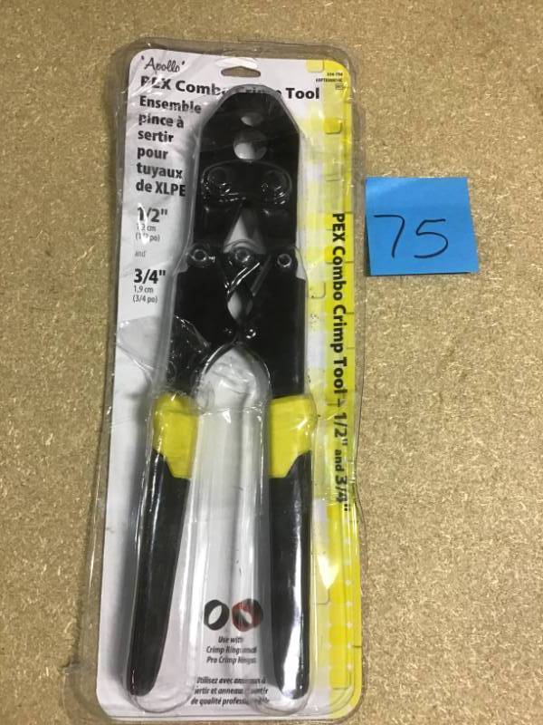 lot 75 image: Apollo 12 in. and 34 in. PEX Crimp Tool in good condition