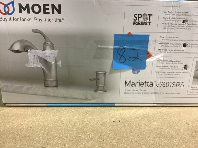 Moen Marietta Single Handle Pull Out Sprayer Kitchen Faucet In