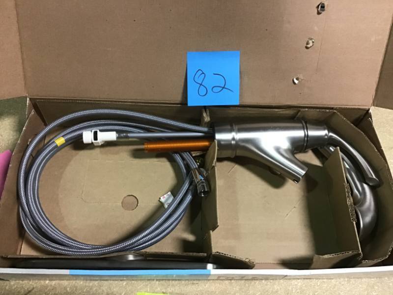 lot 82 image: Moen Marietta Single-Handle Pull-Out Sprayer Kitchen Faucet in Spot Resist Stainless not used