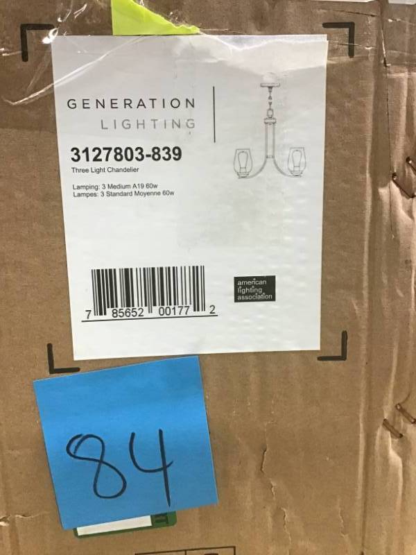 lot 84 image: Light Chandelier Sea Gull Lighting not used