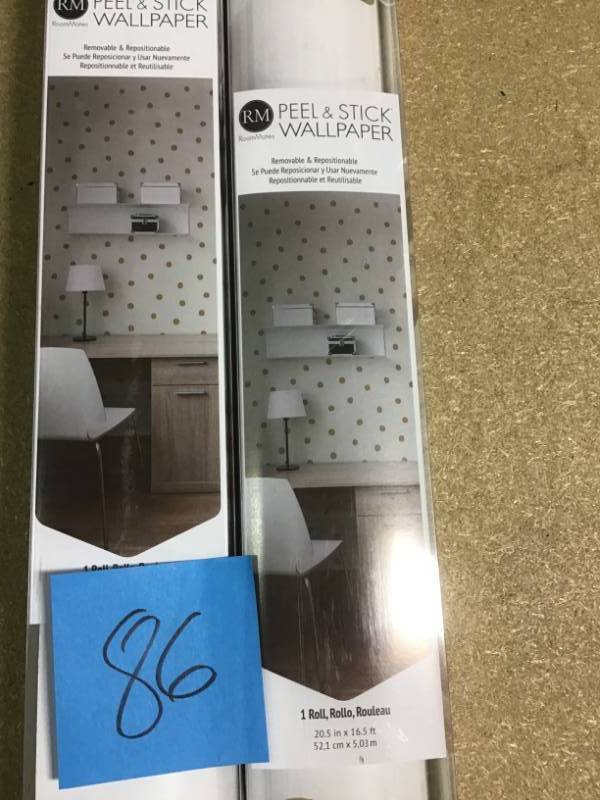 lot 86 image: Dots Peel & Stick Wallpaper Gold - RoomMates in good condition