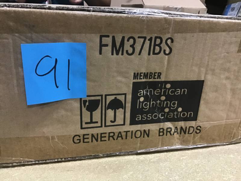 lot 91 image: Feiss Kincaid 3-Light Brushed Steel Indoor Flush Mount in good condition