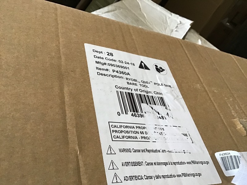 lot 122 image: Ryobi one 8 in. 18-volt lithium-ion cordless pole saw battery and charger not included not used