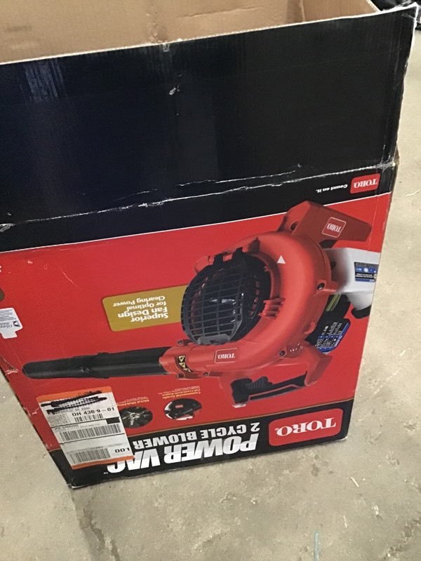 lot 121 image: Toro 150 MPH 460 CFM 25.4cc 2-Cycle Handheld Gas Leaf Blower Vacuum not used