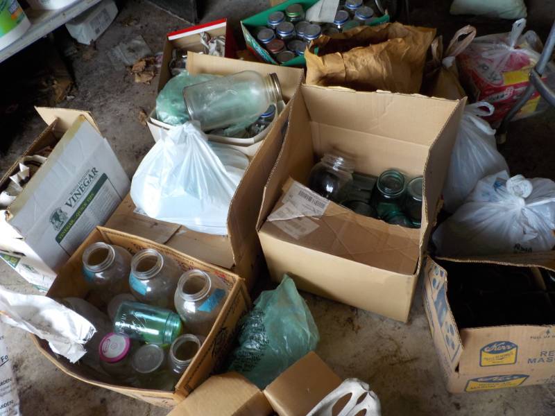 Lot of Large Quantity of Jars Blue...