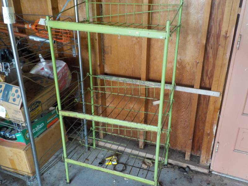 3 Shelf Green Metal Shelving Unit...