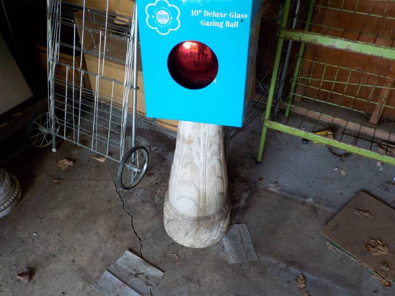 Pedestal with Glazing Ball...