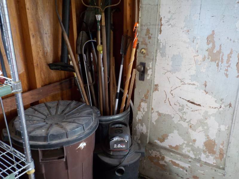2 Garbage Cans, Tools, Craftsman Sh...