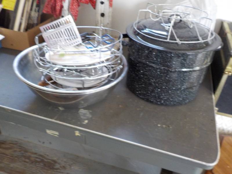 Canner, Supplies and Stainless Bowl...