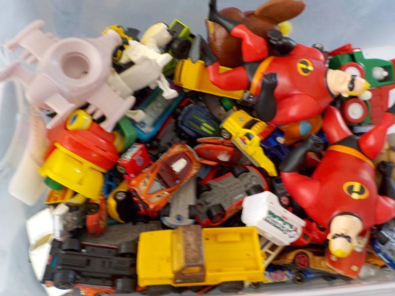 Tote of Vintage Toys...