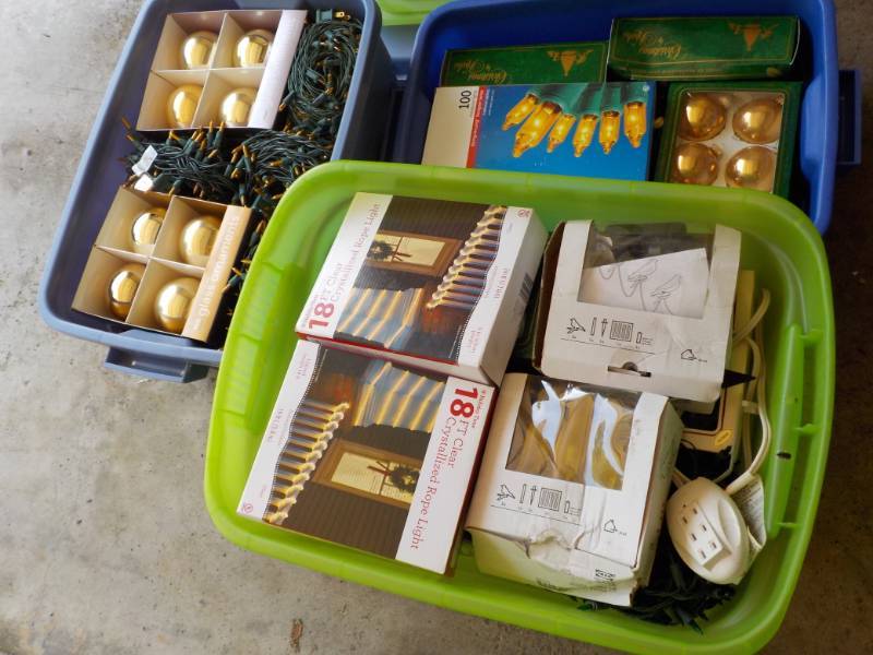 Xmas Lot in 3 Covered Totes...