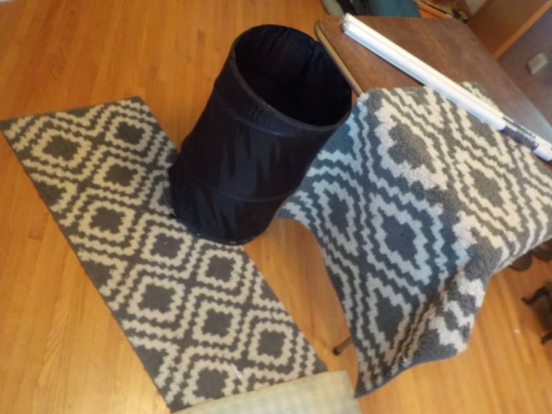Card Table, Pop Up Basket, and 3 Ru...