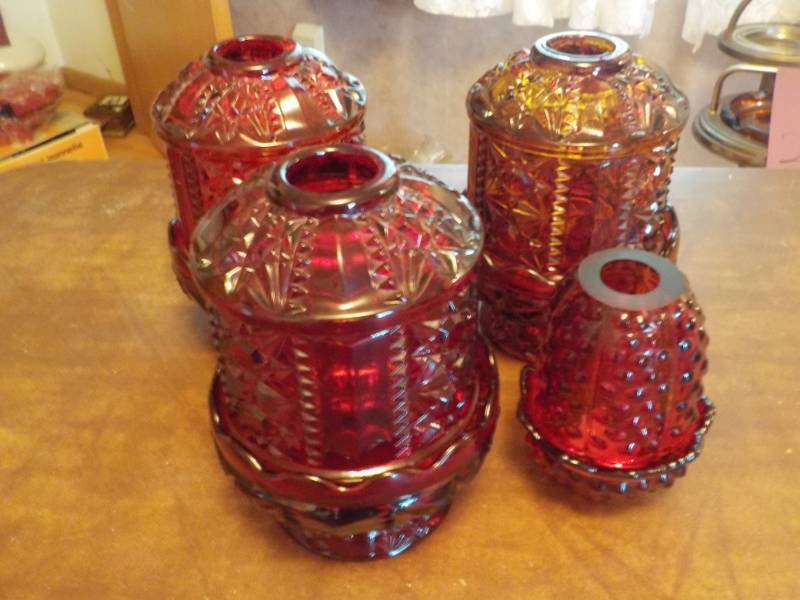 Rudy Red Glassware Candles...
